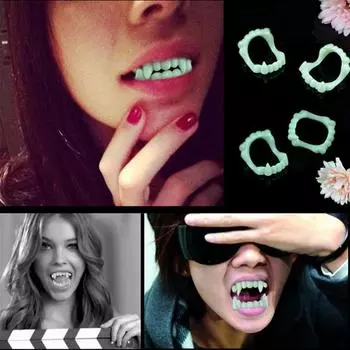 Вампирские ночные светящиеся зубные протезы ужасающие и забавные зубные протезы для вечеринки на Хэллоуин праздничные украшения своими руками праздничные принадлежности для вечеринок
