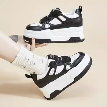 Вэньчжоу обувь пятно новые спортивные женские туфли на платформе повседневные белые туфли женские внутренние увеличение высоты неглубокие одинарные туфли женские 34 белый