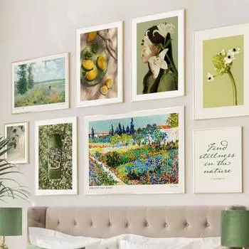 Ван Гог Моне Девушка Цветок Лимон Абстрактные Плакаты И Принты Настенное Искусство Холст Картина Бар Отеля Картины Для Декора Гостиной 21cm30cm NoFrame