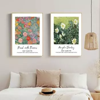 Ван Гог знаменитая роза холст постеры и принты современные растения и цветы настенные художественные картины для гостиной украшения дома 21X30cm No Frame