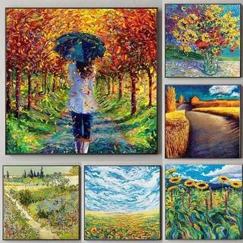 Van Gogh Abstract Landscape Oil Paintings Canvas Wall Art Sunflower Poster Prints for Living Room Decor 21cm30cm NoFrame