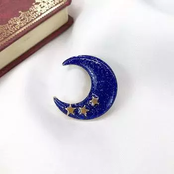 Van Gogh oil painting galaxy moon night retro enamel brooch femininity literary pearl corsage sweater badge with accessories