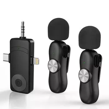 Vancely Pin для двух беспроводных микрофонов, совместимых с шумом, без приложения или Bluetooth, совместимых с живым видео, беспроводной, маленький,