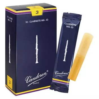 Vandoren Clarinet Reed Traditional 3 E Hardness (10 pieces)