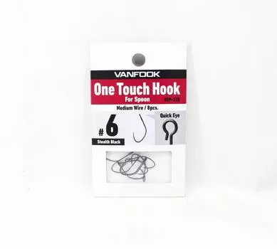 Vanfook OSP-31B One Touch Spoon, средний крючок, размер 6, 8 шт./упаковка, черный (7020)