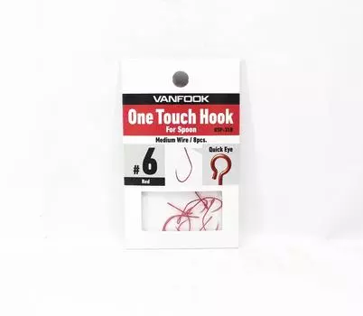 Vanfook OSP-31R One Touch Spoon, средний крючок, размер 6, 8 шт./упак., красный (9956)