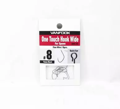 Vanfook OSW-21F Ложка One Touch, широкий крючок, размер 8, черный (9351)