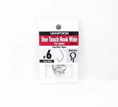 Vanfook OSW-21F Ложка One Touch, широкий крючок, размер 6, черный (9368)