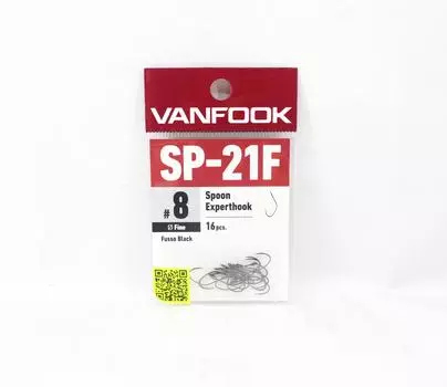 Vanfook SP-21F Spoon Expert, тонкий крючок, размер 8, 16 шт./упак., черный (8859)