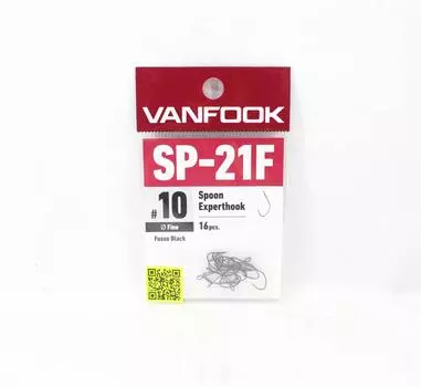 Vanfook SP-21F Spoon Expert, тонкий крючок, размер 10, 16 шт./упаковка, черный (8842)