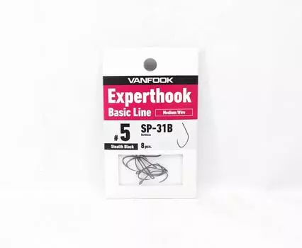 Vanfook SP-31B Spoon Expert Крючок средний размер 5, 8 шт./упак. Черный (5835)