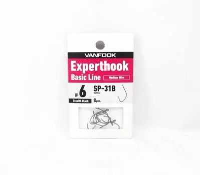 Vanfook SP-31B Spoon Expert Крючок средний размер 6, 8 шт./упак. Черный (5514)