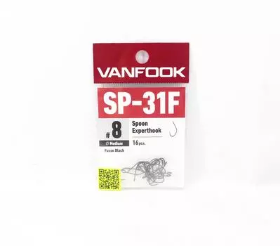 Vanfook SP-31F Spoon Expert Крючок средний размер 8, 16 шт./упак. Черный (8934)