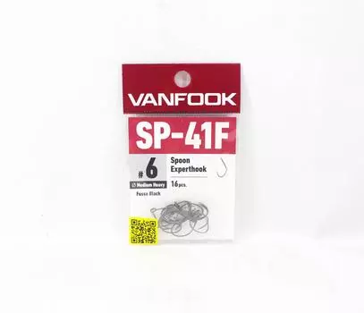Vanfook SP-41F Spoon Expert Крючки средние и тяжелые, размер 6, 16 шт./упак. Черный (9047)
