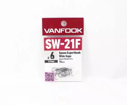 Vanfook SW-21F Spoon Expert Широкий крючок, размер 6, 16 шт./упак. Черный (8149)