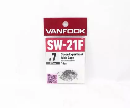 Vanfook SW-21F Spoon Expert Широкий крючок, размер 7, 16 шт./упак. Черный (8132)