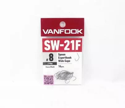Vanfook SW-21F Spoon Expert Широкий крючок, размер 8, 16 шт./упак. Черный (8125)