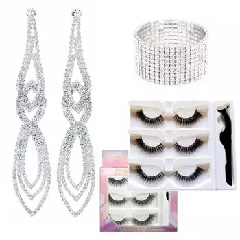 [VanFROSTED] Конкурс бикини фитнес соревнования длинные серьги Большой стартовый набор Не требуется клей накладные ресницы роскошный боди сценический жилет набор для начинающих