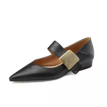 VANGULL/брендовые весенние женские туфли-лодочки из натуральной кожи из воловьей кожи + свиной кожи, туфли с металлической квадратной пряжкой 34 абрикосовый