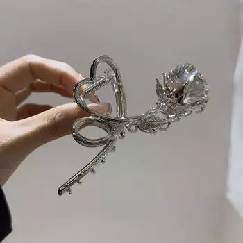 VANIKA Женский Новый Большой Металлический Роза Цветочный Зажим для Волос Краб Дамская Мода Заколка для Хвоста Заколки для Волос для Девочек Головной Убор Аксессуары для Волос