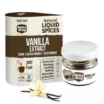 Ванильная паста Spice Drop | Для молока, коктейлей, ласси, сладостей и десертов | Веганская | Без ГМО | Безалкогольная | 20 мл на 20-25 стаканов