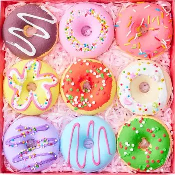 Ванна День ванны Сюрприз Подарочная коробка на день рождения Ингредиенты проверены FDA 9 пончиков-бомба, соли, ручная работа, подарок матери, подарок, включено, популярный для женщин,