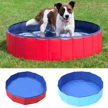Ванна для домашних животных, кошачья ванна, бассейн для домашних животных, игра в воду, плавательная ванна, складная портативная ванна для кошек для домашних кошек 30cm красный