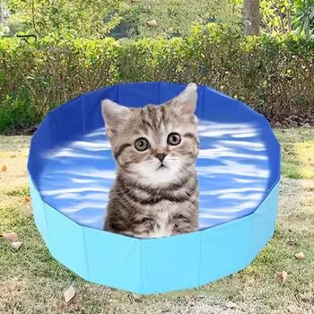 Ванна для домашних животных, кошачья ванна, бассейн для домашних животных, игра в воду, плавательная ванна, складная портативная ванна для кошек для домашних кошек 30cm красный