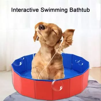 Ванна для домашних животных, ванна для кошек, бассейн для домашних животных, водная игровая ванна, складная портативная ванна 30cm красный