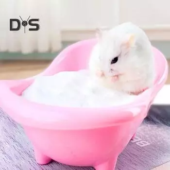 Ванна для хомяка, пластиковая охлаждающая кровать, контейнер для ледяной ванны для мелких животных, легко очищаемая раковина, средства для чистки домашних животных, не допускающие разлива жёлтый