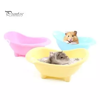 Ванна для хомяка, пластиковая охлаждающая кровать, контейнер для ледяной ванны для мелких животных, легко очищаемая раковина, средства для чистки домашних животных, не допускающие разлива розовый