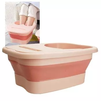 Ванна для ног большой емкости, складное ведро для ванночки для ног со смартфоном, предотвращает остывание воды, ведро o-waki, крышка, подставка, не (розовый) розовый