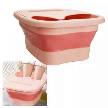 Ванна для ног TKYNET, экономящая место, для холодных ног, включает в себя портативную подставку для смартфона с давлением на ноги, складную, профилактику, портативную, розовый