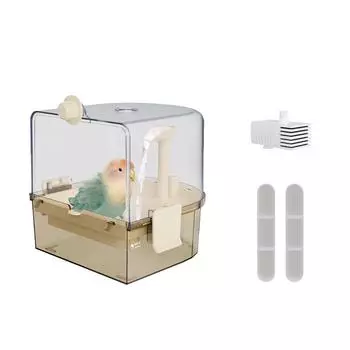 Ванна для птиц с циркуляцией воды через USB для клетки – подвесная ванна для попугаев, аксессуар для клетки для птиц коричневый