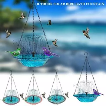 Ванна для птиц, солнечная ванна для птиц, плавающая подвесная кормушка для колибри на открытом воздухе One Size синий
