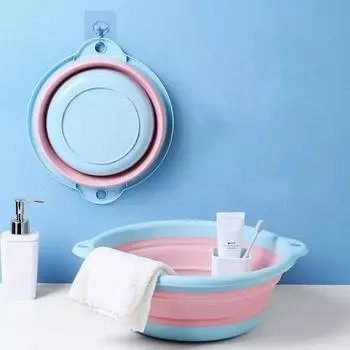 Ванна для стирки Функциональная экономия места Легкая ванна для стирки Многоцелевая складная раковина для мытья посуды Ванна для ванной комнаты S синий