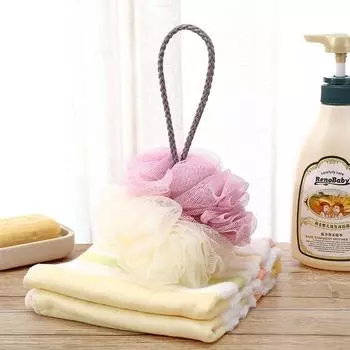 Ванна Душ Мягкий .женщины девушки Отшелушивающий Щетка для спины Очиститель кожи Уход за кожей Скраб для тела Губка Люфа Душевая губка Шарик для ванны Ювелирные изделия Аксессуар розовый