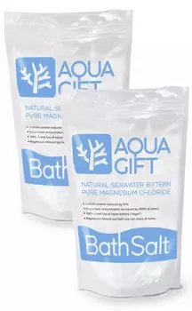 Ванна увлажняющая ванна AQUA набор для ванны отечественного производства 60 с мерной ложкой добавки, соли, ПОДАРОК, 2, магний, косметика, порции,