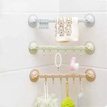 Ванная комната 6 крючков Вешалка Настенный кухонный шкаф Полка для хранения инструментов для приготовления пищи Органайзер для полотенец Держатель для гаджетов