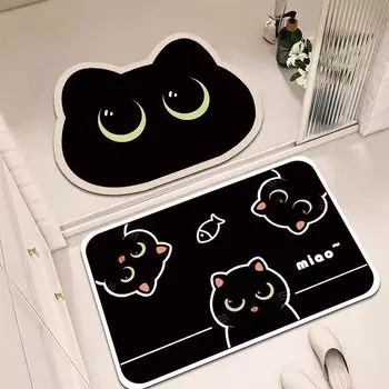 Ванная комната Абсорбирующий Кристалл Бархат Грязеотталкивающий Ванная комната Туалет Веранда Коврик Коврик для кошачьих лапок 10X15cm