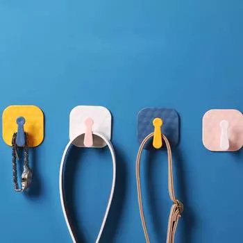 Ванная комната Бесплатный дырокол Не оставляет следов Липкий крючок Крючок для дома Домашний ключ для жизни Многофункциональный настенный маленький крючок Кухня Крючок для одежды Наклейка Аксессуары белый