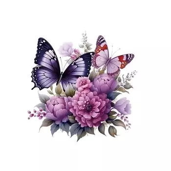 Ванная комната Цветок Туалет Искусство Наклейки на стену DIY Съемные наклейки на стену Бабочка Самоклеящиеся обои для спальни Домашний декор 30x30cm