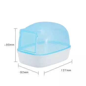 Ванная комната для хомяков без пыли, сауна с дверью, для маленьких домашних животных, крыс, песчаная ванна, туалет, комната для уборки, ванна для песчанок, аксессуары для хомяков синий