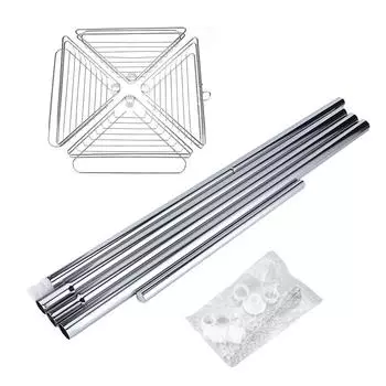 Ванная комната Душ Уголок Металлический Натяжной Стойка Регулируемая Полка Для Хранения 4 Корзины чёрный