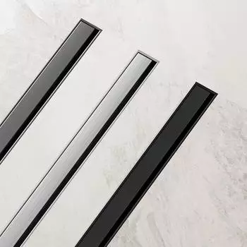 Ванная комната Душевая кабина Слив Черный 304 Нержавеющая сталь Прямоугольный туалет Унитаз Длинный линейный слив Боковой слив 30 40 50 см