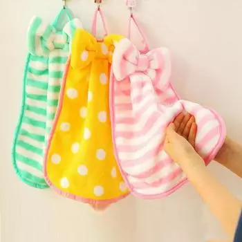 Ванная комната Кухня Детское детское полотенце для рук Мягкое подвесное полотенце с бантом