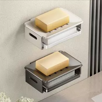 Ванная комната Мыльница клейкая белая серая алюминиевая настенная для туалета кухни мытья рук Душ мыльница держатель для блюдца стойка белый