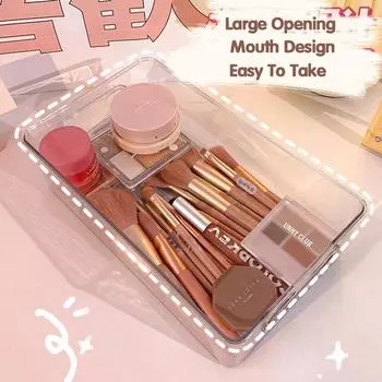 Ванная комната Органайзеры для кистей для макияжа Складной ящик для хранения Настольный футляр для хранения косметики Разное Ящики для парфюмерии Очистить