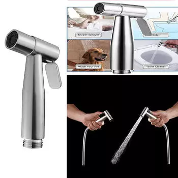 Ванная комната Ручной душ Туалет Распылитель Нержавеющая сталь Биде Вставка, 5 Bidet Toilet Sprayer