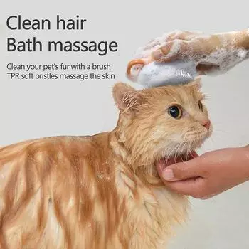 Ванная комната Щетка для собак Массажер для домашних животных в виде тыквы Мягкая щетка для ванны Ванная комната Щенок Массаж для мытья Уход за щенками Душевые щетки Товары для животных